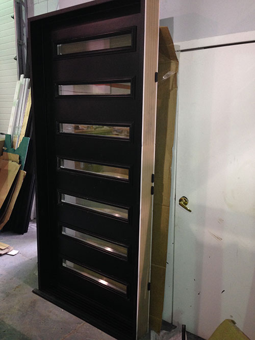 Modern Contemporary Entry Front Door, Manufacturing Fiberglass Entry Door with Horizontal Lites