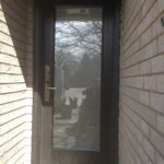 Modern Fiberglass Door with frosted glass installed in Woodbridge