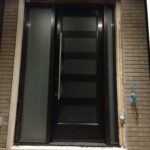 Modern Contemporary Front Entrance Exterior Door with 2 Side Lites and Multi Point Locks installed by modern-doors.ca installed in Oshawa, Ontario