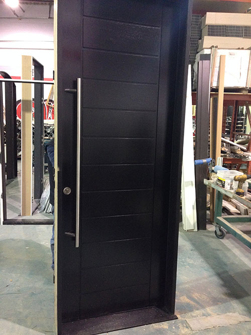 Modern Contemporary Front Exterior Door – Fiberglass Entry Solid Door with Multi Point Locks During Manufacturing