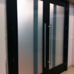 Modern Contemporary Front Entry Fiberglass Double Doors by installed modern-doors.ca in Newmarket, Ontario