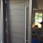 Modern Contemporary Front Fiberglass Door During Installation By modern-doors.ca in Maple, Ontario