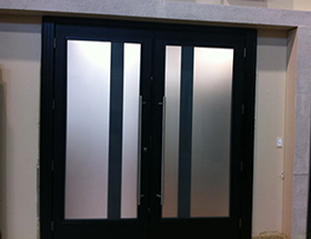 Modern Contemporary Entry Front Doors with Frosted Glass by modern-doors.ca in Richmond Hill, Ontario