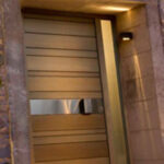 Solid Modern Contemporary Front Entry Door with Side Lite installed in Oakville, Ontario by modern-doors.ca